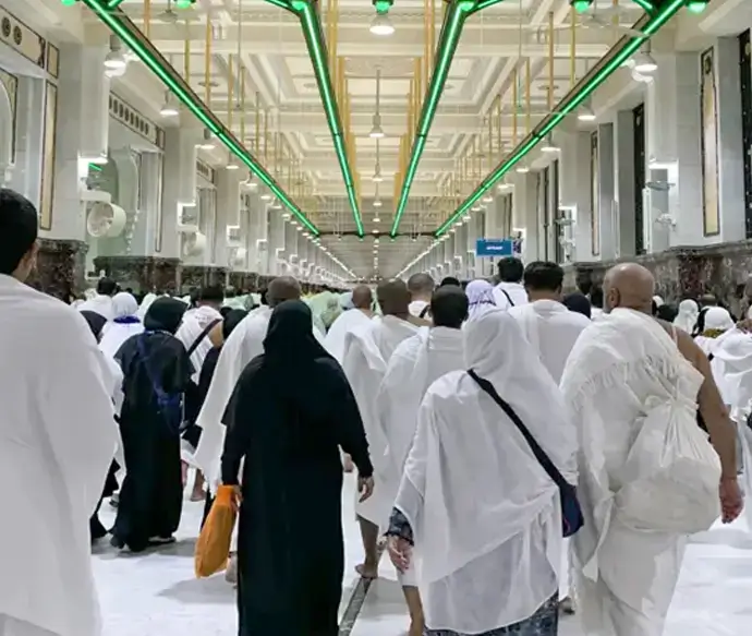 Organized Hajj travel and accommodation planning